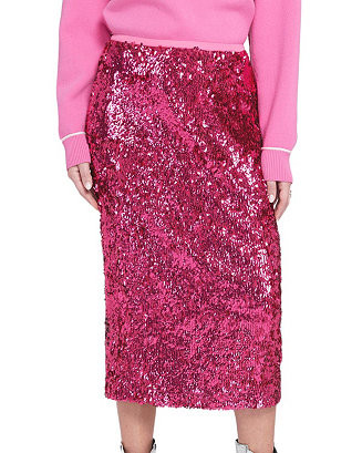 ELLE Collection Women's Sequin Midi Skirt Pencil - Macy's | Macy's