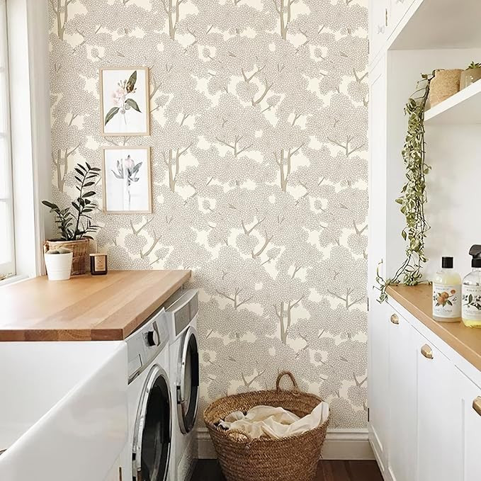 JiffDiff Tree Wallpaper Peel and Stick Jungle Wall Paper Forest Mural Stick on Wallpaper Modern W... | Amazon (US)