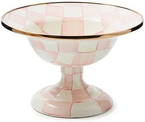 MACKENZIE-CHILDS Enamel Compote, Cute Enamel Pedestal Serving Dish or Decorative Bowl, Small, Pin... | Amazon (US)