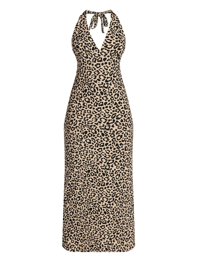 No Boundaries Halter Maxi Dress, Women's & Women's Plus Sizes XXS-4X | Walmart (US)