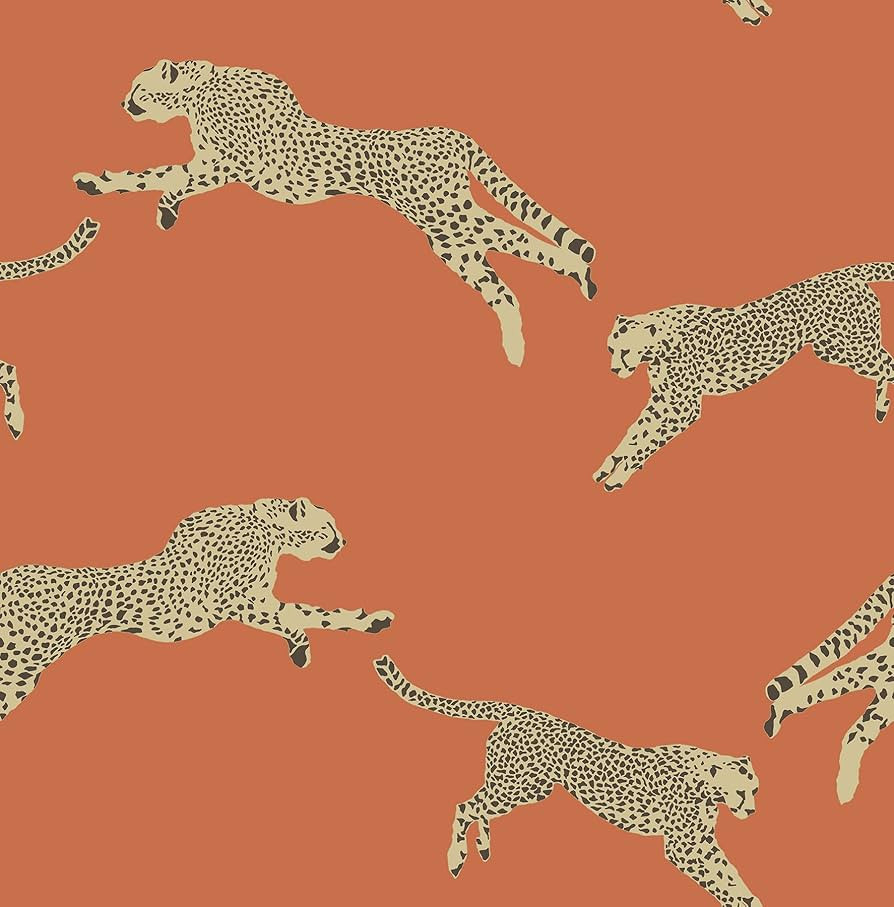 Scalamandre Clementine Leaping Cheetah Peel & Stick Wallpaper | Amazon (US)