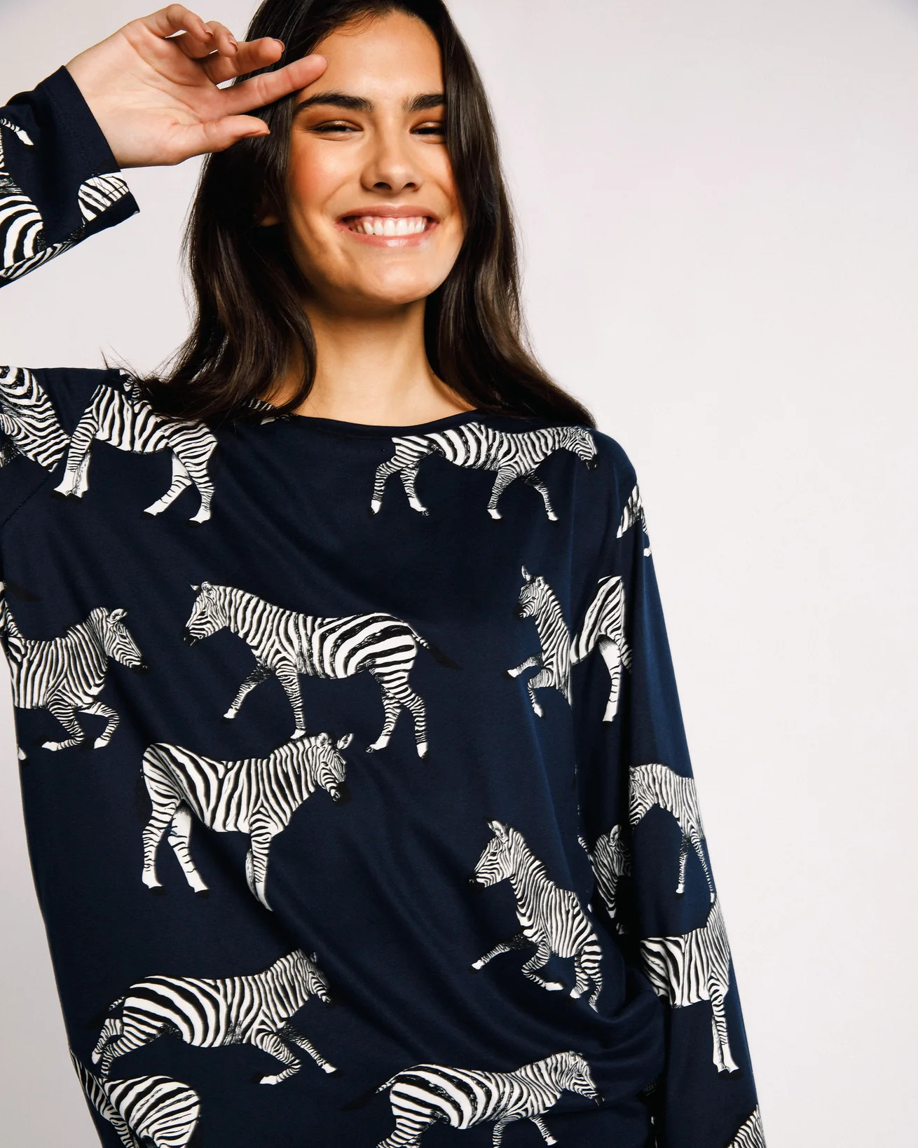 Navy Zebra Classic Pyjama Set | Chelsea Peers NYC