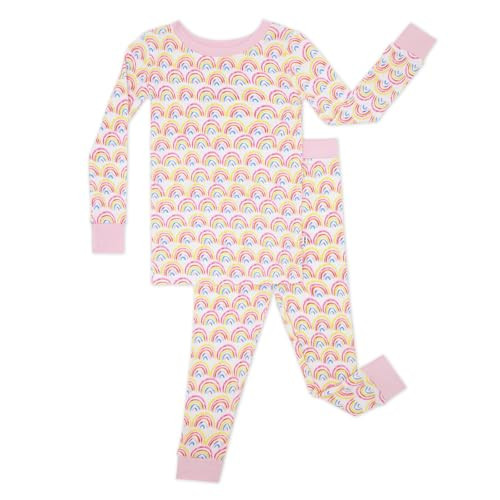 Little Sleepies Two-Piece Pajama Set for Boys & Girls, Soft Viscose from Bamboo Toddler Pajamas for Kids, Family Matching PJs, Pastel Rainbows, 18-24 Months | Amazon (US)