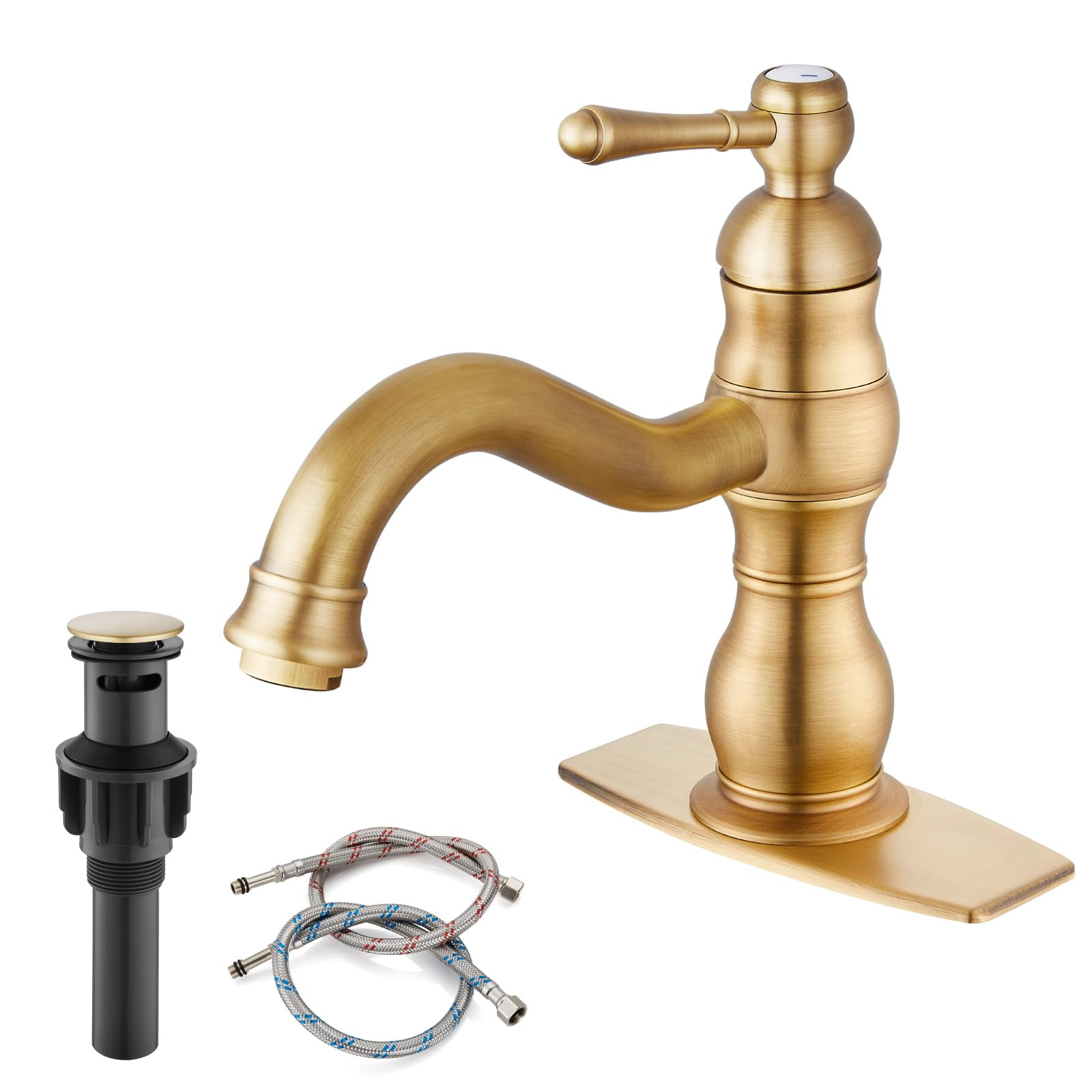 gotonovo Bathroom Sink Faucet 1 Hole Single Handle Lavatory Vanity Faucet 360° Swivel Spout Basi... | Amazon (US)