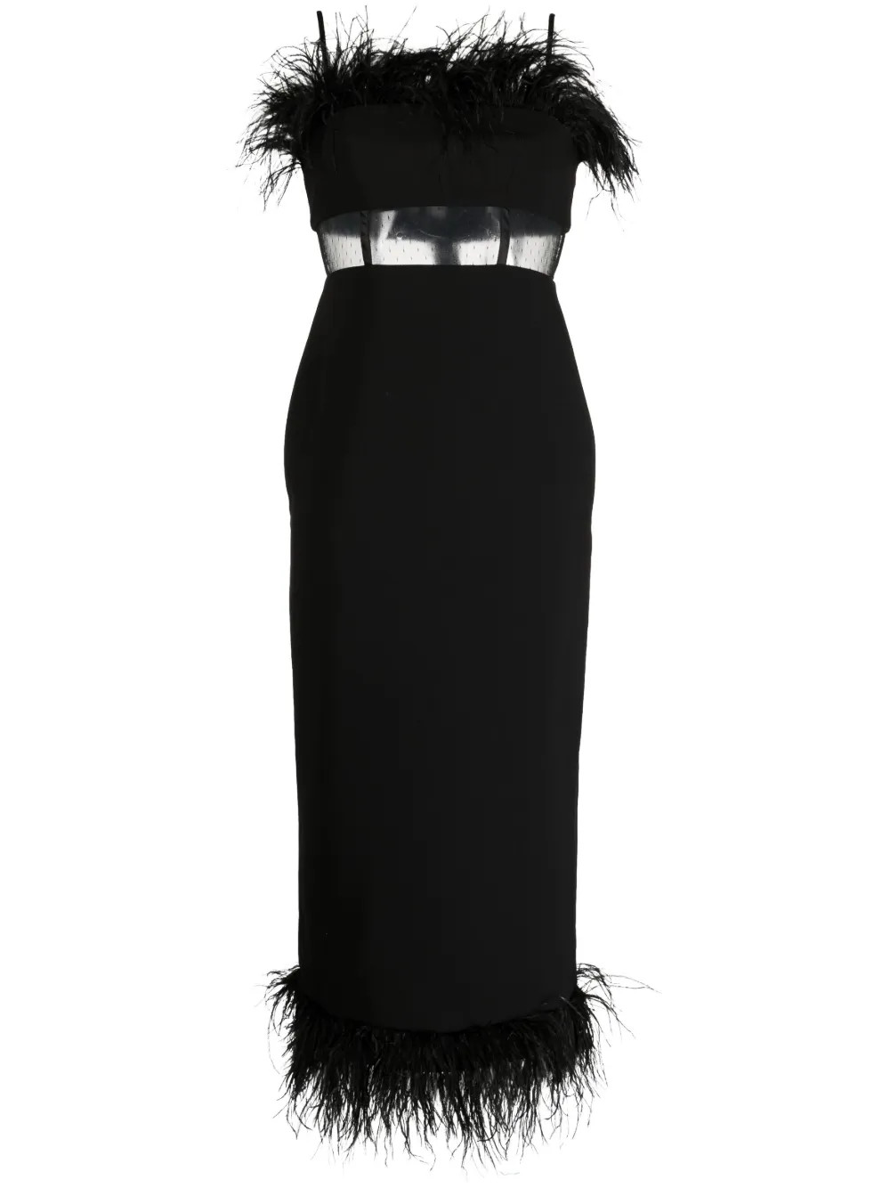 Likely Aubrey feather-detail Midi Dress - Farfetch | Farfetch Global