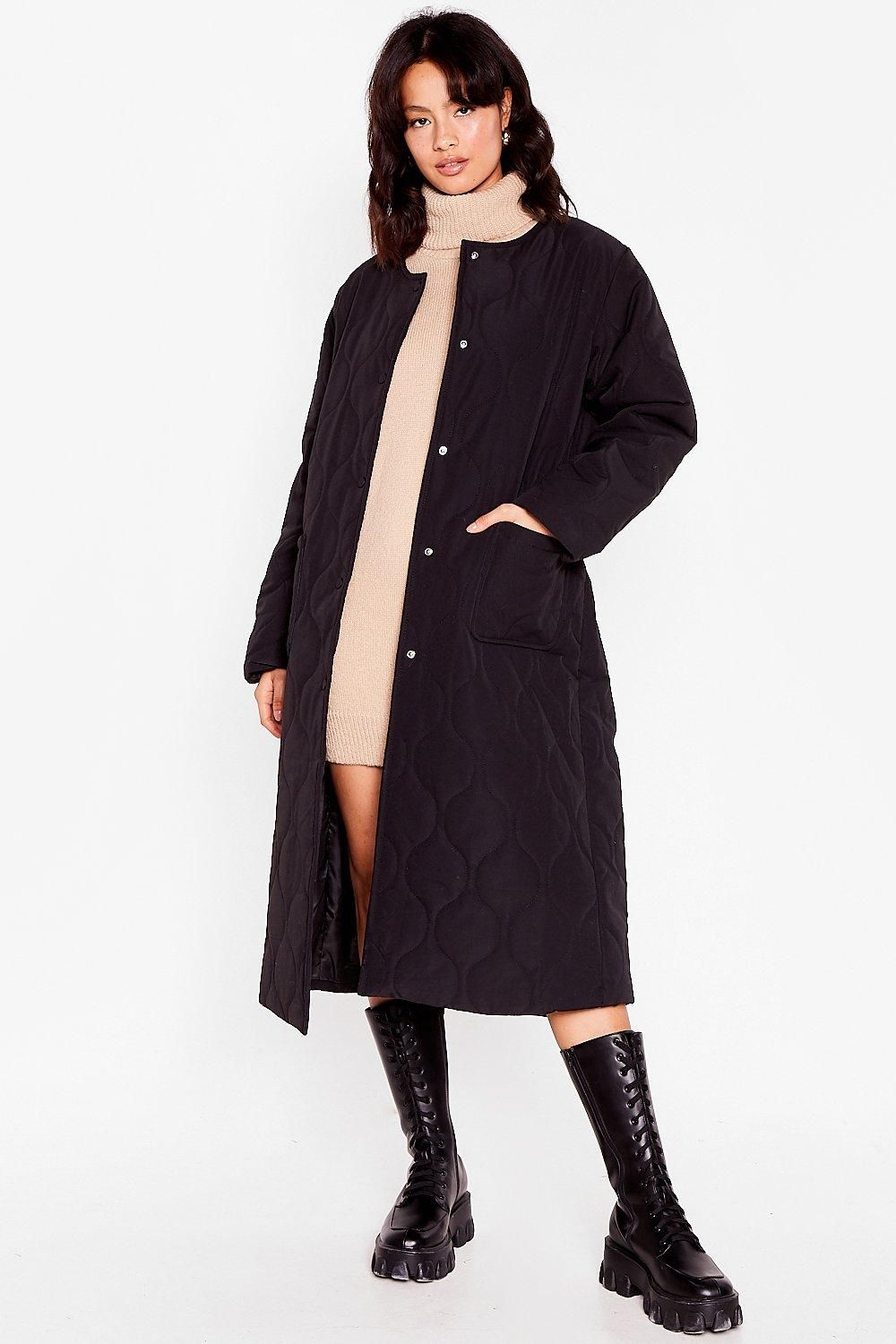 Think Long and Hard Quilted Longline Coat | NastyGal (UK, IE)