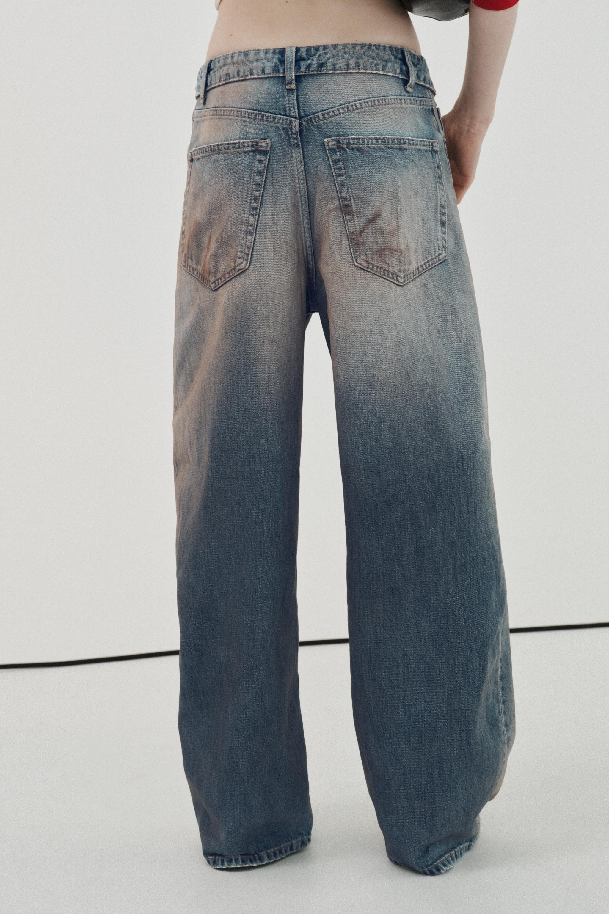 TRF MID RISE FOLDED WAIST JEANS | Zara US