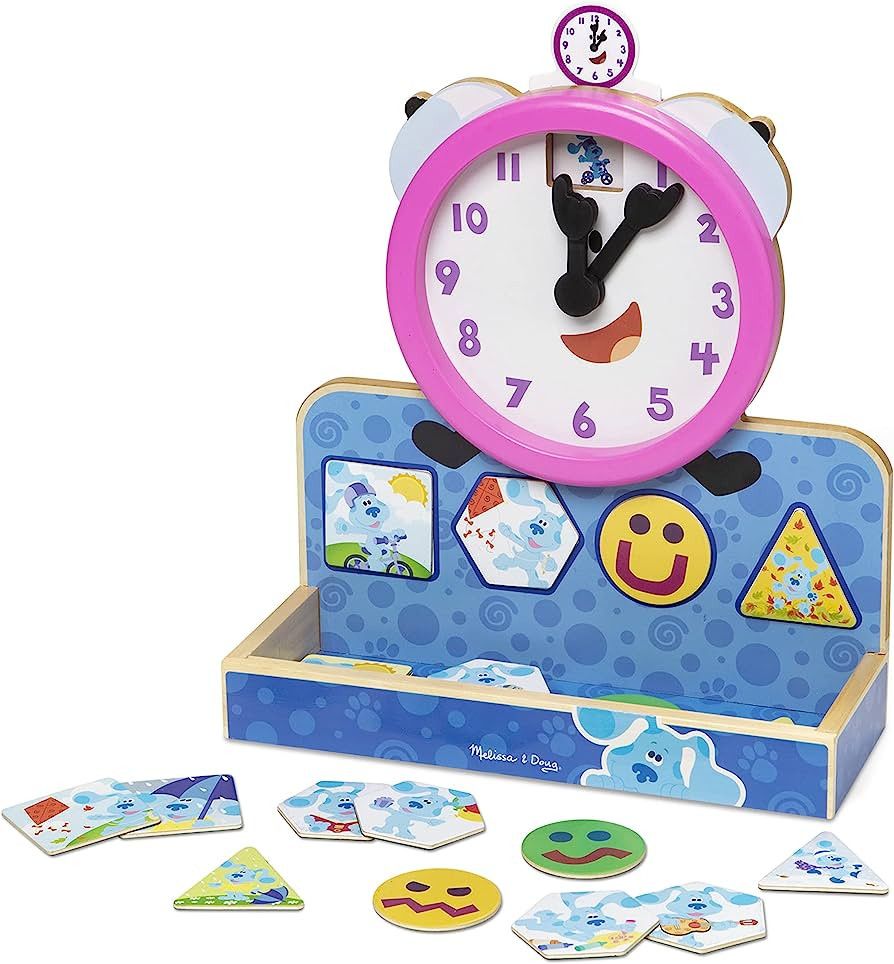 Melissa & Doug Blue's Clues & You! Wooden Tickety Tock Magnetic Clock (31 Pieces) | Amazon (US)