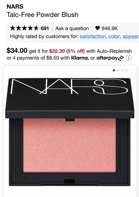 Blush Orgasm NARS - Peachy pink with shimmer
#coloranalysis #makeuprecommendation #warmmakeup 

#LTKBeauty #LTKSeasonal #LTKFindsUnder100