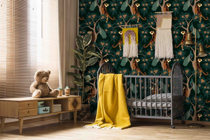 Click for more info about Tiger in the Woods Wallcovering  Fabric Peel & Stick | Etsy