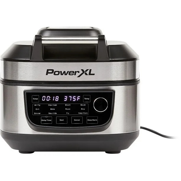 PowerXL Grill Air Fryer Combo 12-in-1 Indoor Grill, Air Fryer, Slow Cooker, Roast, Bake, 1550-Wat... | Walmart (US)