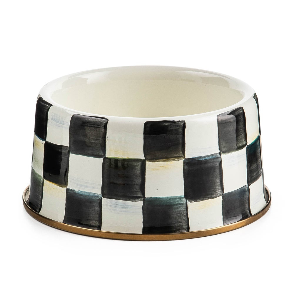 Courtly Check Medium Pet Dish | MacKenzie-Childs