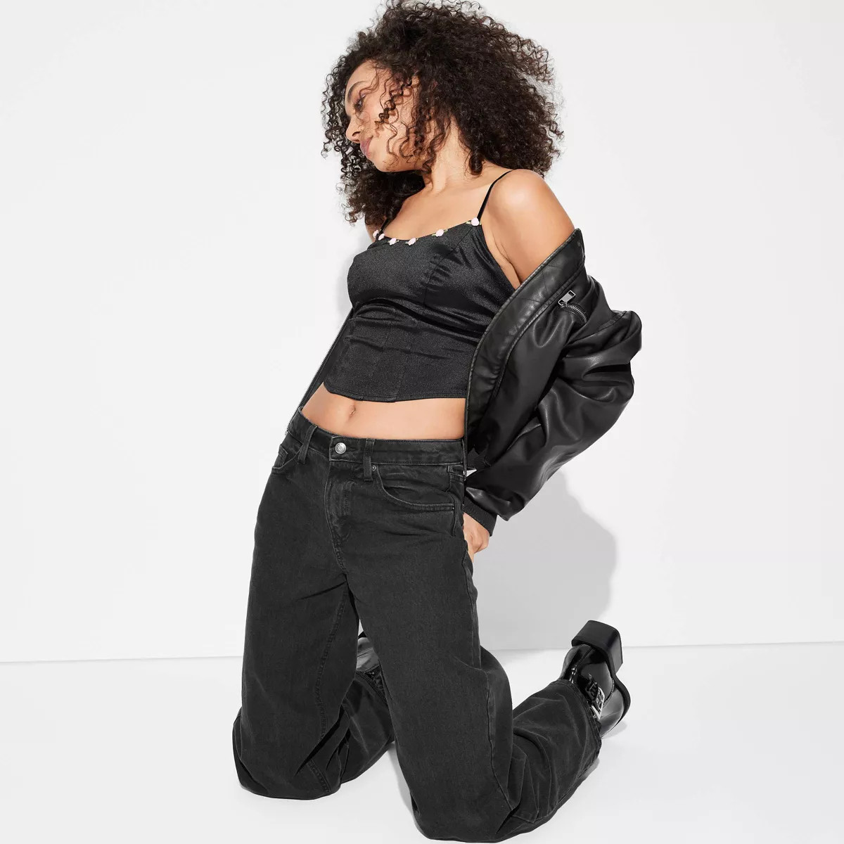 Women's Rosette Satin Corset Tank Top - Wild Fable™ | Target