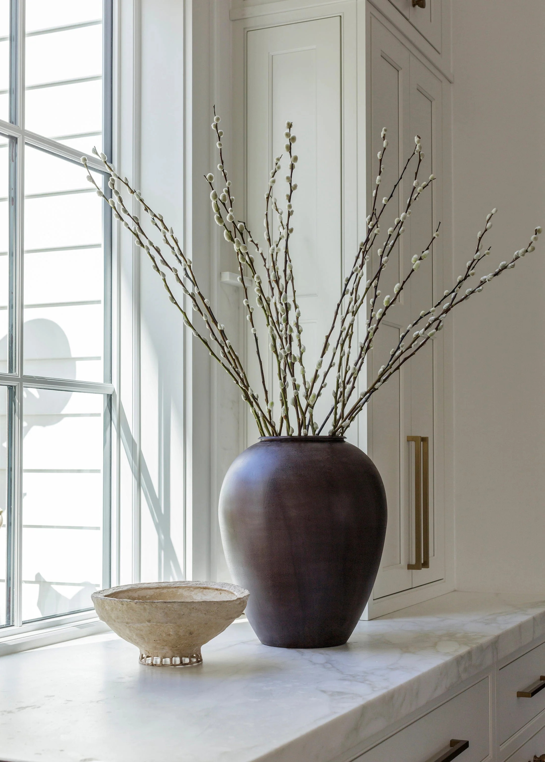 Mauve Purple Brass Floor Vase | Shop Metal Vases at Afloral.com | Afloral
