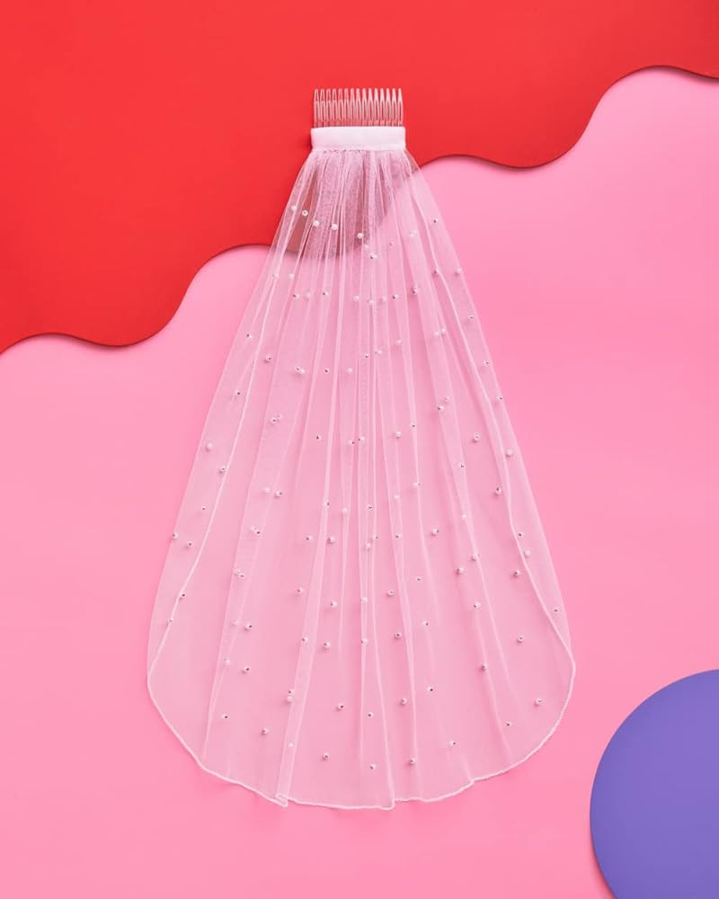 xo, Fetti Bachelorette Party Pearl Bridal Veil | Headband Decorations, Bride To Be Gift, Wedding | Amazon (US)