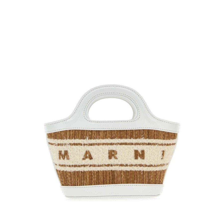 Marni Two-tone Raffia And Leather Micro Tropicalia Summer Handbag | Jomashop.com & JomaDeals.com