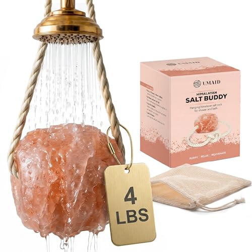 UMAID Himalayan Pink Salt Rock for Shower & Bath – Salt Buddy® 4 lb Hanging Mineral Stone for Spa-Inspired Relaxation, Self-Care & Bath Soaks, Unique Wellness & Home Spa Gifts for Men & Women | Amazon (US)