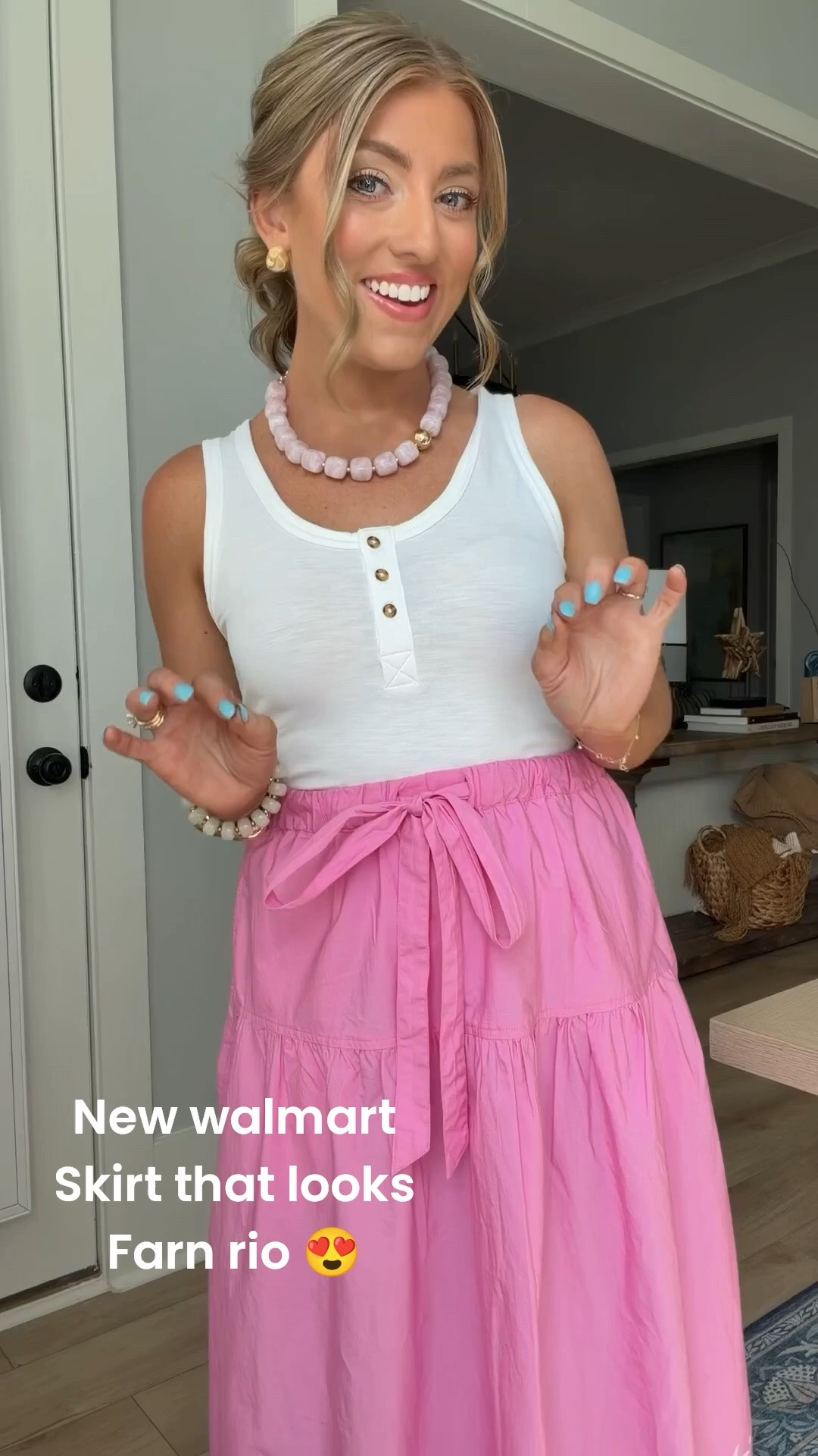 Pretty in pink and proving once again that Walmart fashion is having a moment 💗 This embroidered midi skirt is such a statement piece, and I love how easy it is to style with a simple white tank and fun accessories. The scalloped embroidery detail makes it look so much more expensive than it is!

✨ Comfortable
✨ Lightweight for warm days
✨ Easy to dress up or down
✨ Perfect for brunch, vacation, or summer events

#WalmartFashion #WalmartFinds #SummerStyle #AffordableFashion #MidiSkirt #PinkOutfit #FashionFinds #OOTD #BudgetFriendlyStyle #WalmartStyle

#LTKootd #LTKPetite