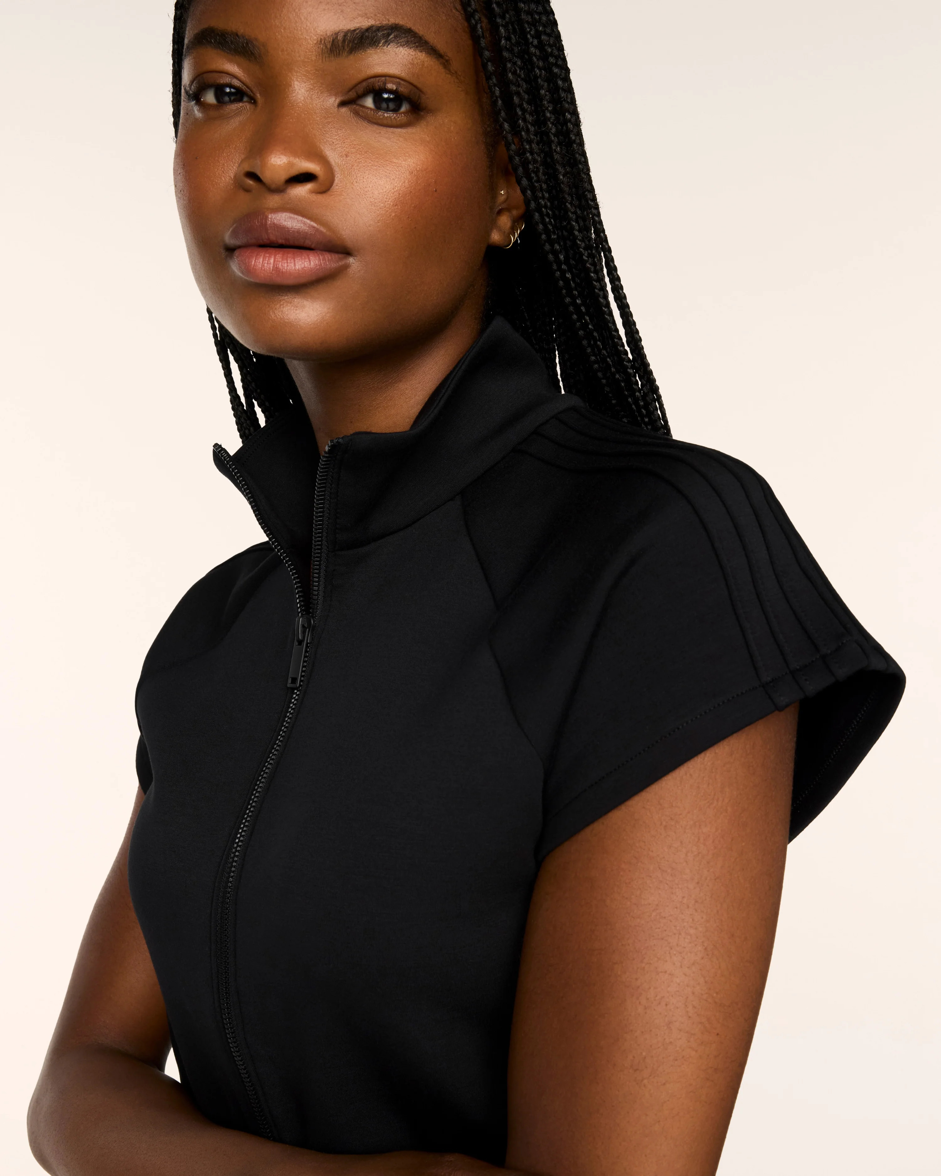 Pintuck Half Zip Jumpsuit | Spanx