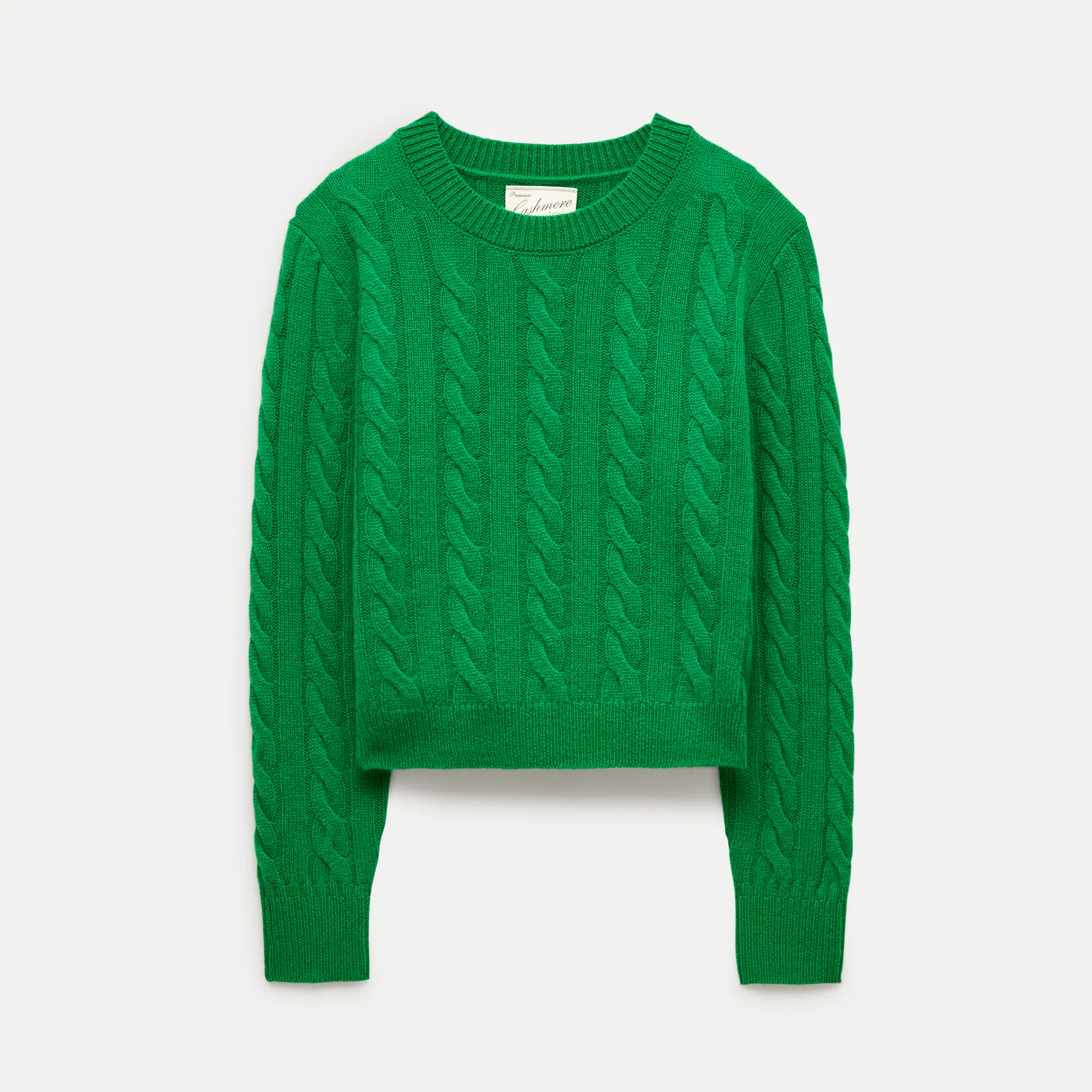Cashmere shrunken crewneck in cable knit | J. Crew US