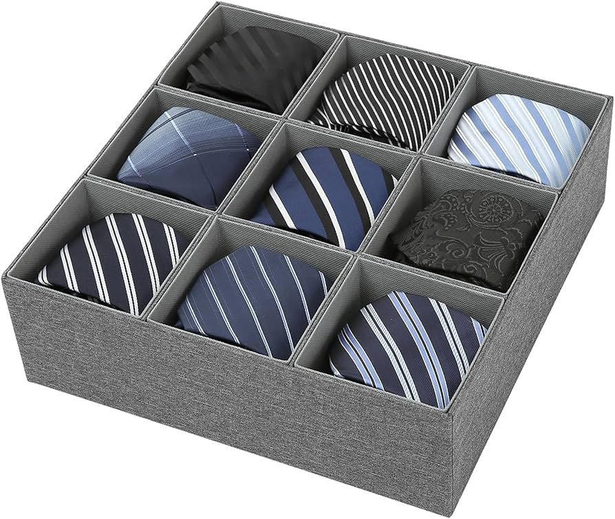 Qozary Belt Organizer - 9 Section Drawer Organizer for Belts Ties, Dresser Organizer for Belt, Be... | Amazon (US)
