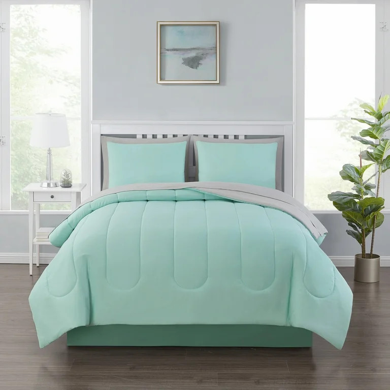 Mainstays Green 8 Piece Bed in a Bag Comforter Set, King - Walmart.com | Walmart (US)