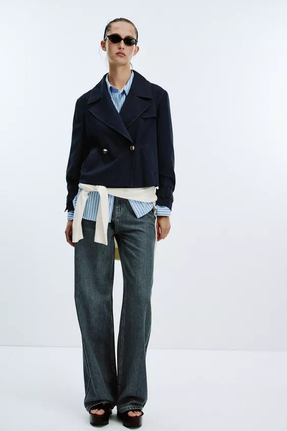 CROPPED DOUBLE-BREASTED JACKET | Zara Canada