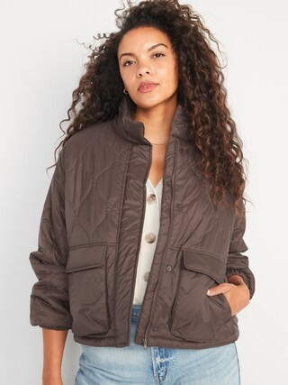 Packable Oversized Water-Resistant Quilted Jacket for Women | Old Navy (CA)