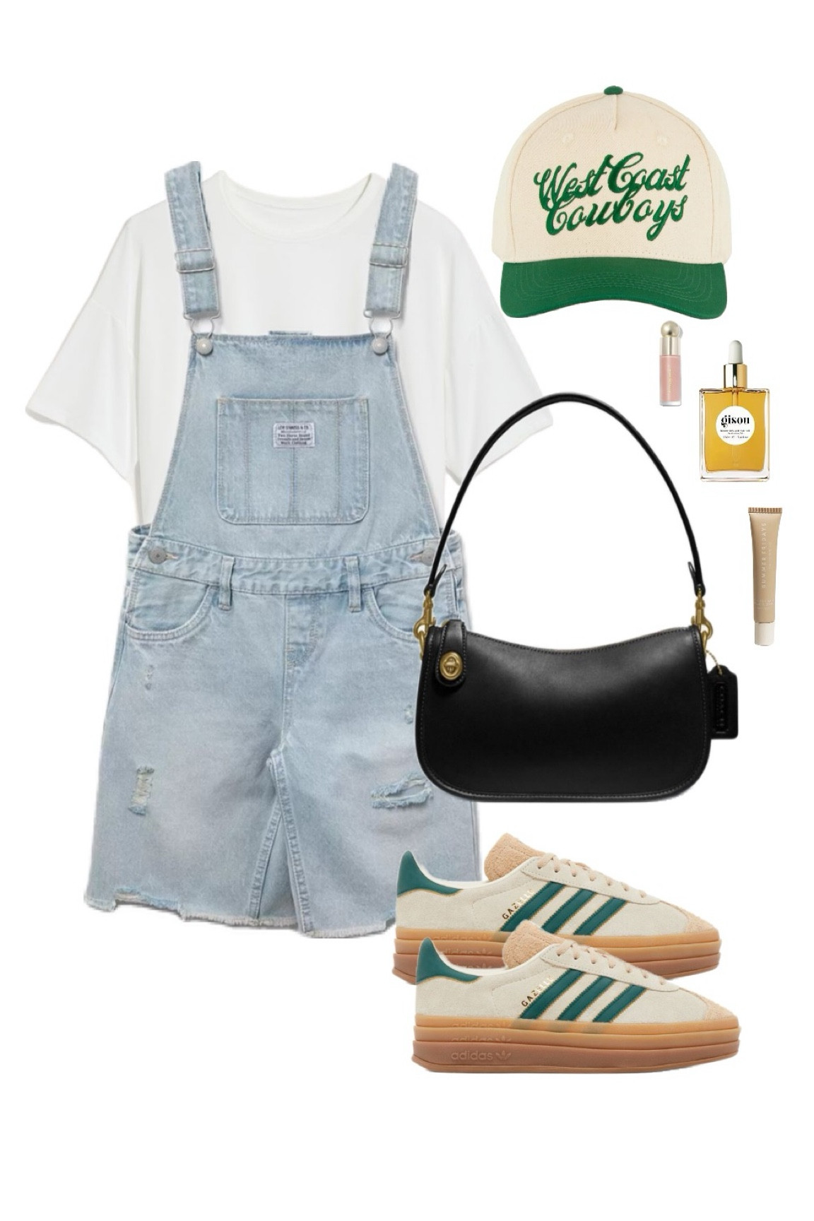 Neutrals Outfit, Business Casual, Spring Outfit, Summer Fashion, Modest Outfits, Modest Fashion, Vacation Outfit, 2024 Outfit Inspo, aesthetic outfit, Coquette Aesthetic, Soft Feminine outfit, Summer Outfit, Vacation Outfit, Shortalls, Denim Overalls, Adidas Gazelle Bold

#LTKSummerSales #LTKStyleTip #LTKU