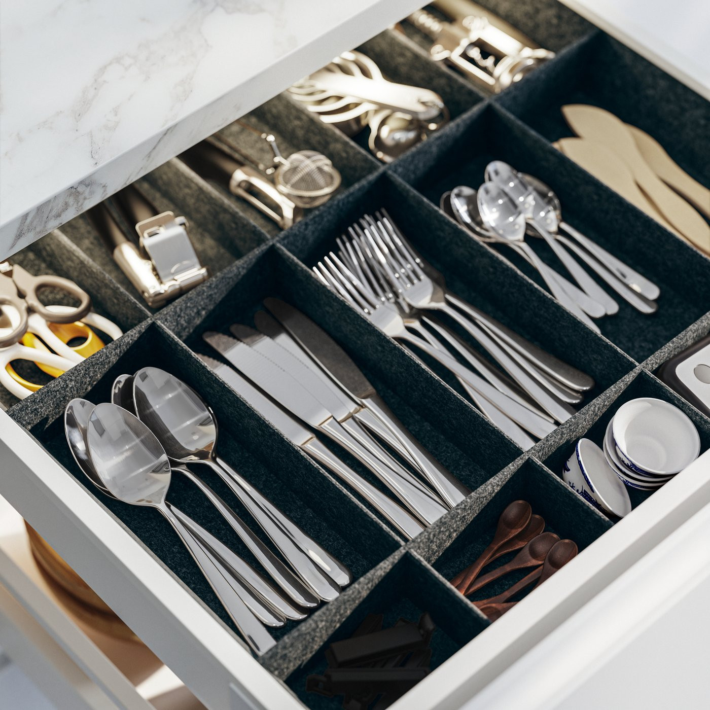 IKEA UPPDATERA adjustable organizer for drawer, gray, 24x24 | IKEA US