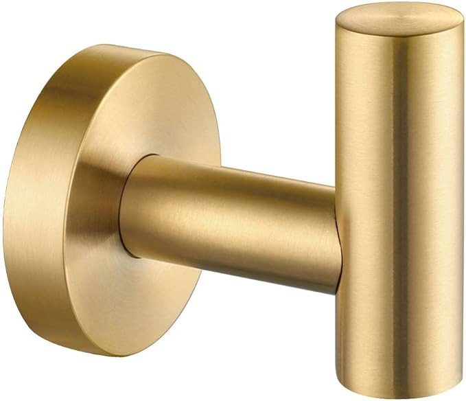 Robe Towel Hook, APLusee SUS 304 Stainless Steel Modern Home Storage Coat Hanger, Brushed Gold Wa... | Amazon (US)
