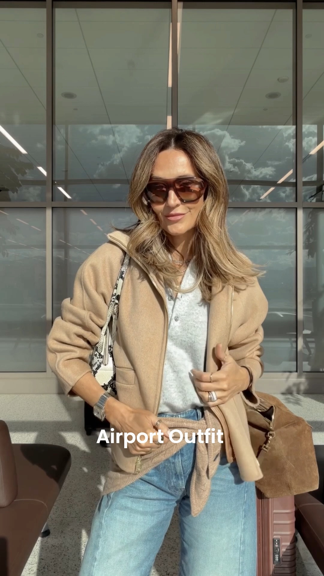 Airport outfit > airport pajamas. Sorry, I said it 🫣🤎 I will always choose comfy and put together.

Comment TRAVEL for all the links!

Jeans tts/25 jacket and sweater XS

#LTKSeasonal #LTKTravel #LTKOver40