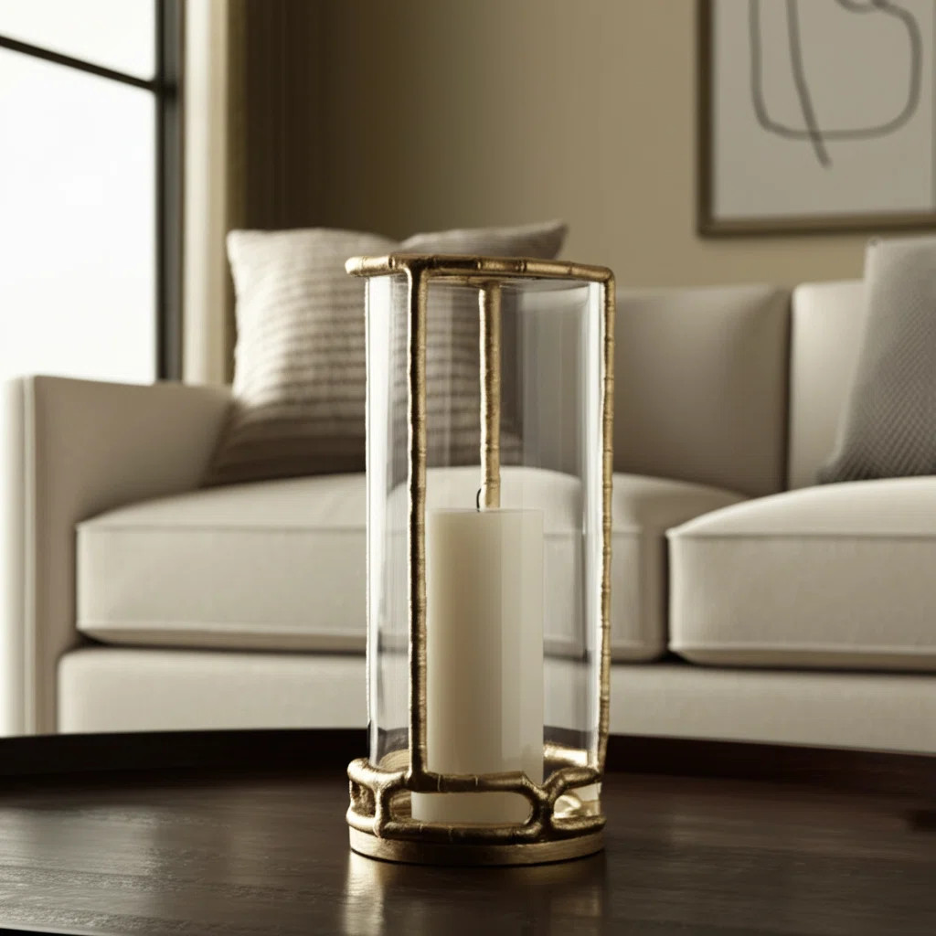 Metal, Hurricane Holder, Gold, Cylinder | Wayfair North America