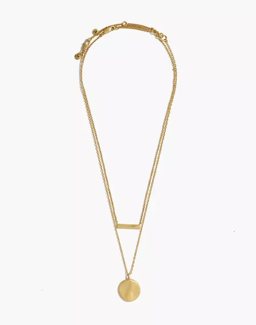 Hammered Bar and Coin Necklace Set | Madewell