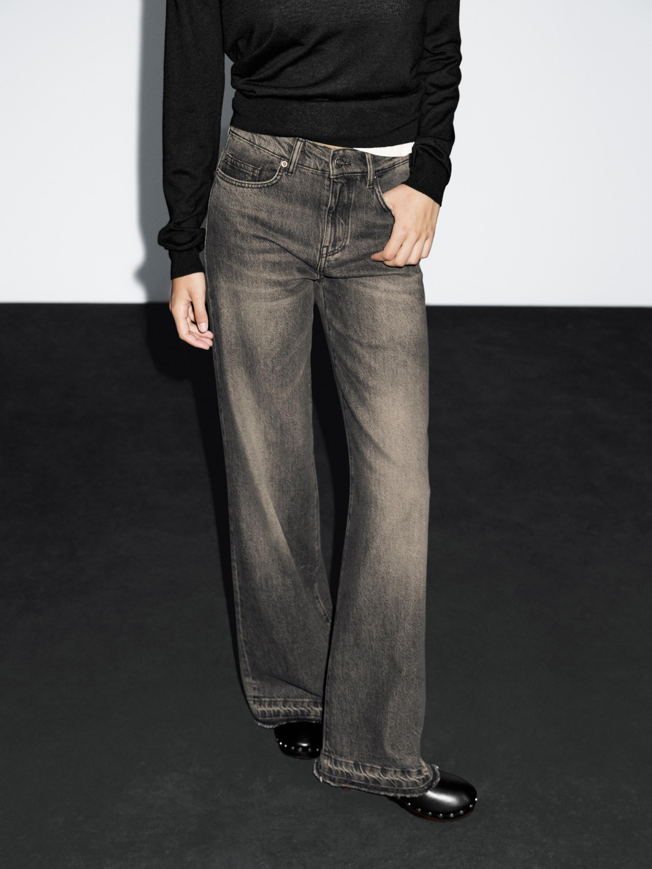 Jeans-Schlaghose mit halbhohem Bund | Massimo Dutti DE