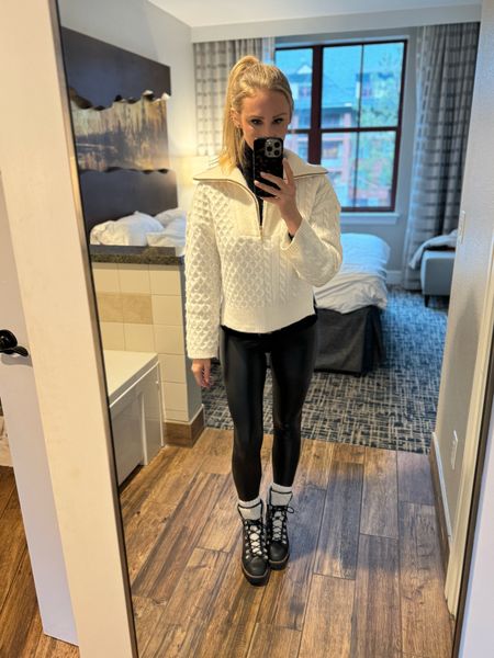 Favorite new sweater… I’ve been wearing this turtleneck on repeat. When the leggings came in I was thrown off by the smell - super comfortable. 

And these are my most favorite boots  