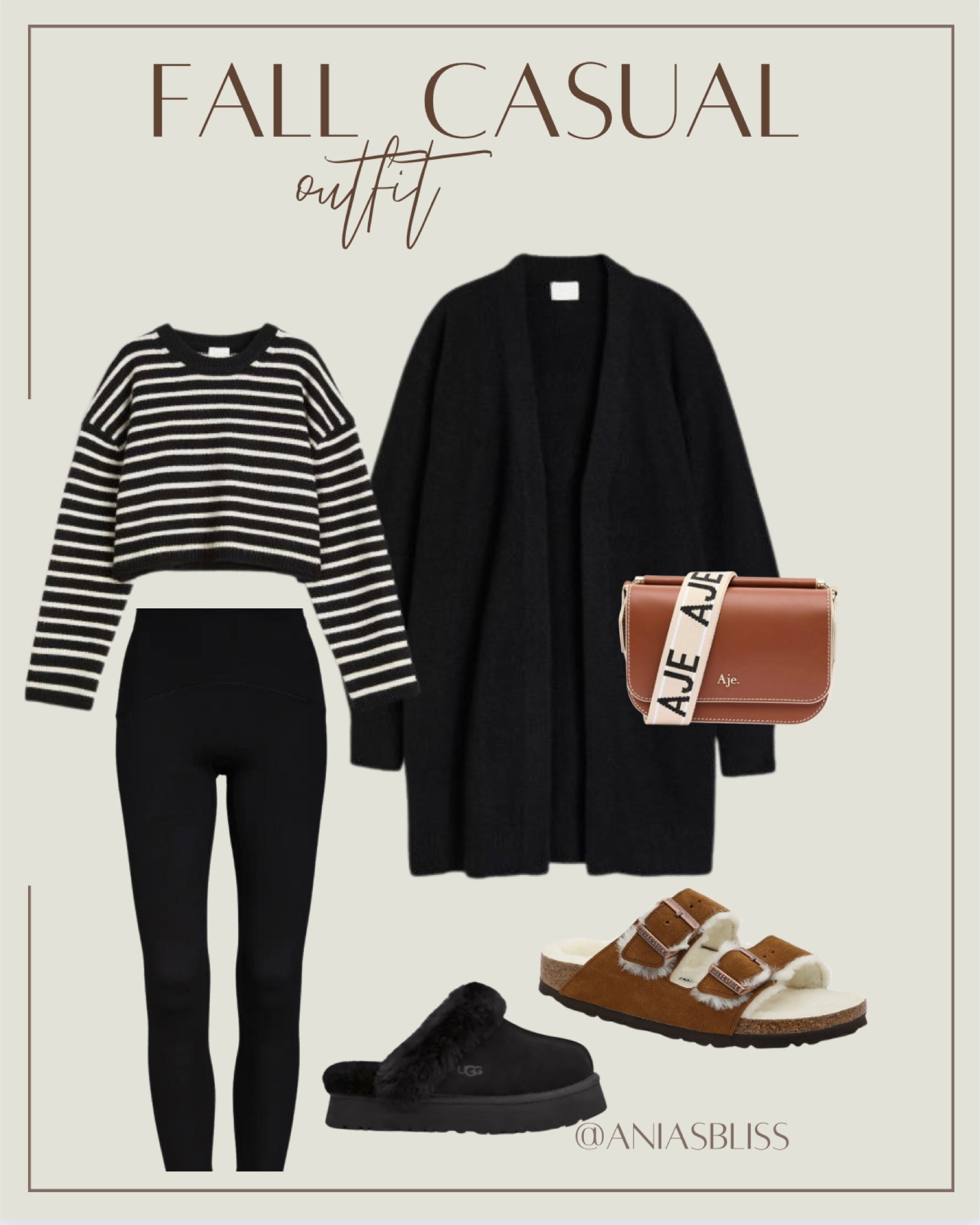 Fall casual outfit, neutral style, Ugg, Birkenstock, long cardigan 

#LTKshoecrush #LTKitbag #LTKSeasonal