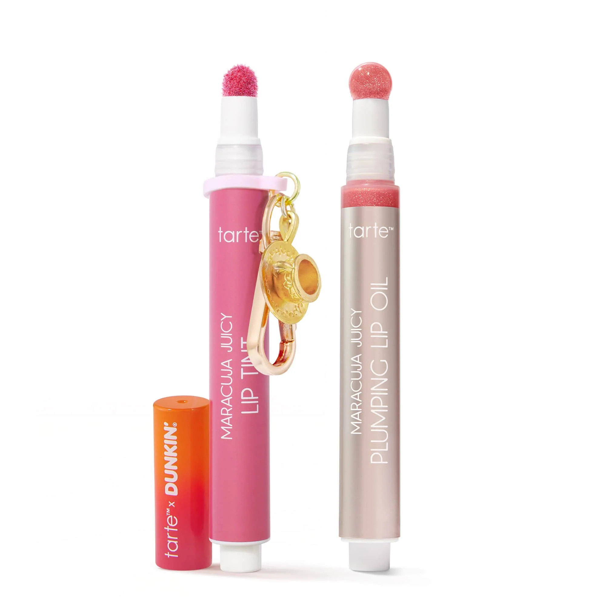 tarte x Dunkin' maracuja juicy lip tint & plumping oil duo + FREE charm | tarte cosmetics (Global)
