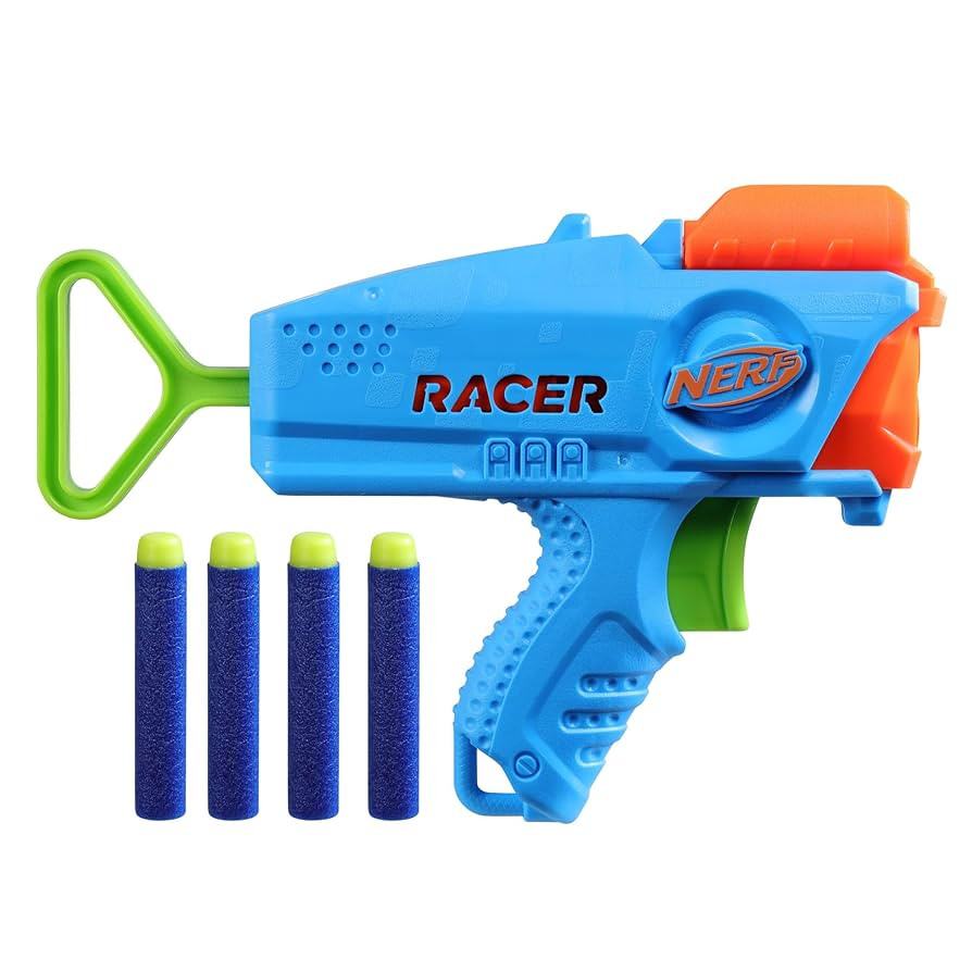 NERF Elite Junior Racer Easy Play Dart Blaster, 4 Nerf Elite Darts, Nerf Blaster Outdoor Toys, fo... | Amazon (US)