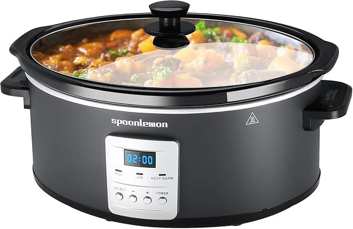 7QT 280W Electric Slow Cooker, Digital 20H Timer & 3-Level Heat Settings, Oval Ceramic Inner Pot,... | Amazon (US)