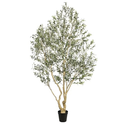 Realead Artificial Olive Tree 9ft - Large Faux Olive Tree with Realistic Leaves and Olives - Full and Grand Design Fake Olive Tree with Sturdy Base for Indoor Outdoor Office Decor | Amazon (US)