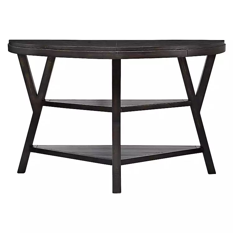 New! Half Round Black Wood Flared Base Console Table | Kirkland's Home