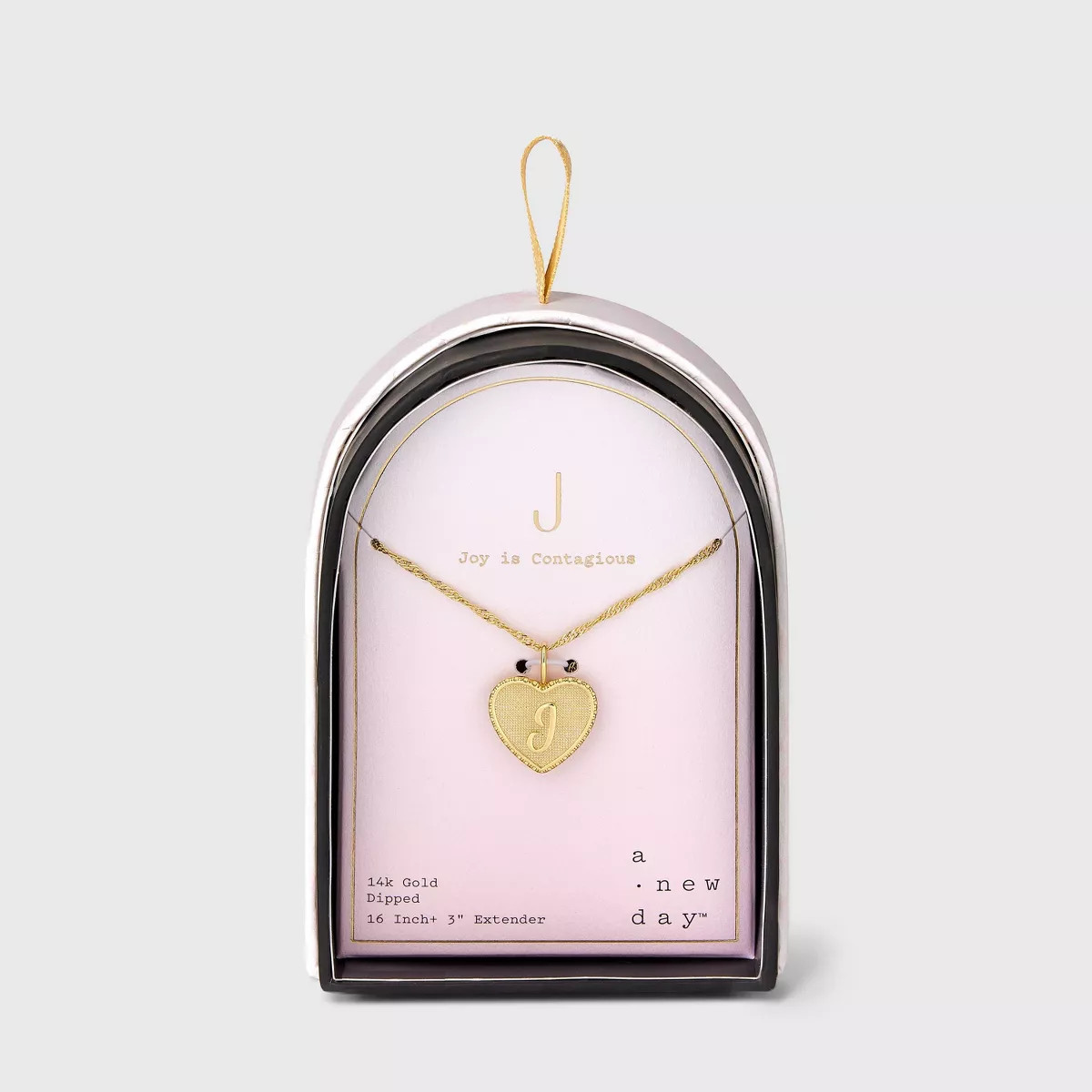 14K Gold Dipped Initial Heart Pendant Necklace - A New Day™ Gold | Target