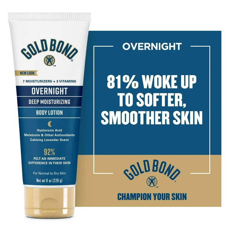 Gold Bond Overnight Deep Moisturizing Hand and Body Lotion & Cream for Dry Skin 8oz - Walmart.com | Walmart (US)