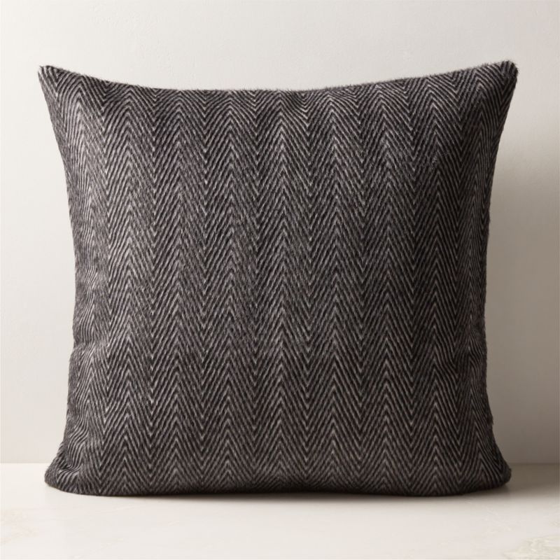 Inga Black and White Alpaca Wool-Blend Throw Pillow with Down-Alternative Insert 23'' | CB2 | CB2