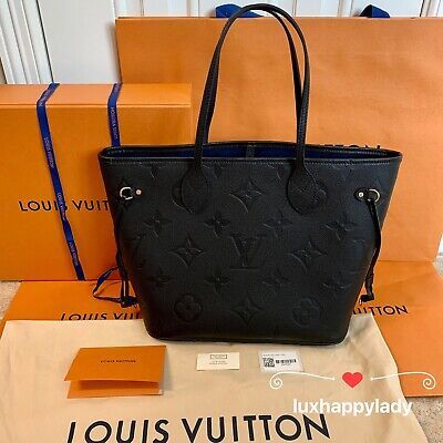 ?NEW LOUIS VUITTON Neverfull MM Monogram Black Empreinte Leather Tote Bag GIFT! | eBay US