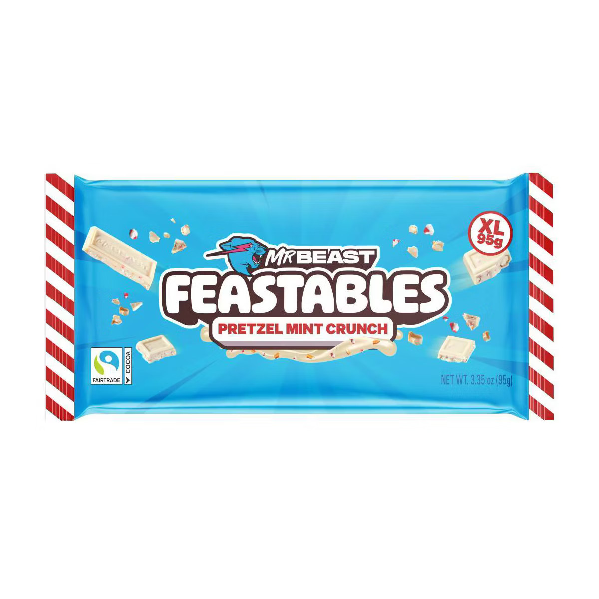 Feastables Pretzel Mint Crunch XL Christmas Chocolate Bar Stocking Stuffer - 3.35oz | Target