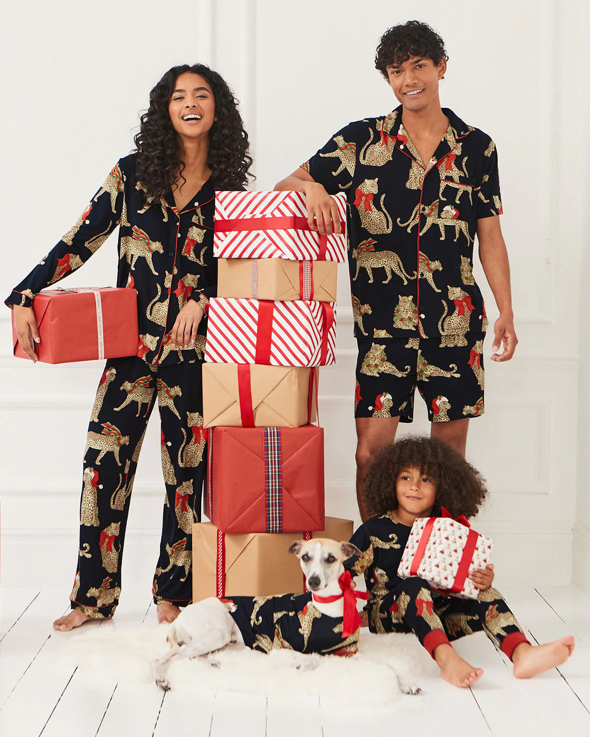 Christmas Leopard Print Matching Family Pyjamas | Chelsea Peers NYC