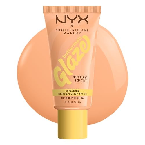 NYX PROFESSIONAL MAKEUP Buttermelt Glaze Soft Glow Skin Tint with SPF 30, Up To 12HR Wear, 01 Whipped Butta | Amazon (US)