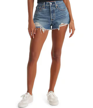 Levi's® 501 Original High Rise Distressed Hem Cut Off Shorts | Dillard's